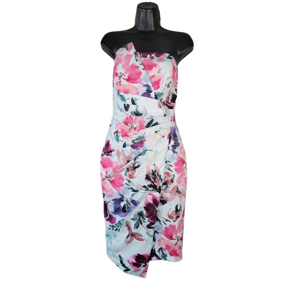 Revolve Parker Black Collection Wendy Asymmetrical Floral Sz 4 Juliette Bouquet‎